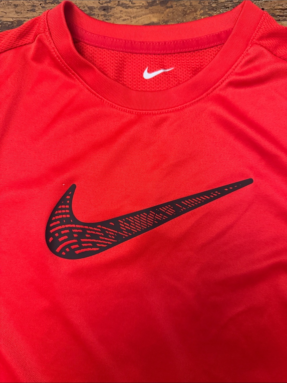 Nike Red Performance Tee with Black Swoosh
